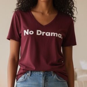 (NWT) Modernlux Women’s “No Drama” Tee in Burgundy, Medium